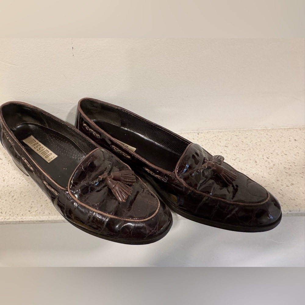 VTG Classic Chocolate Brown Tassels Loafers Massimo Womens 9